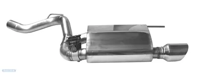 BASTUCK Endschalldämpfer mit Einfach-Endrohr 1 x Ø 100 mm LH, 30° schräg für Ford Mustang (FDMG/LAE-K/T100RSL)