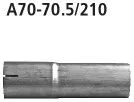 BASTUCK Adapter Endschalldämpfer auf Verbindungsrohr hinten oder auf Serienanlage auf Ø 70.5 mm, 210 mm lang für Opel Astra J u. a. (A70-70.5/210)