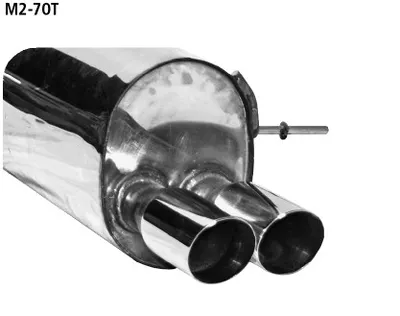 BASTUCK Endschalldämpfer mit Doppel-Endrohr 2 x Ø 70 mm, 20° schräg geschnitten für Mazda 2 DE ab Bj. 2007 (M2-70T)