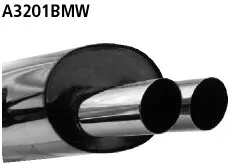 BASTUCK Endschalldämpfer mit Doppel-Endrohr 2 x Ø 76 mm für BMW 3er E36 320i / 323i (A3201BMW)