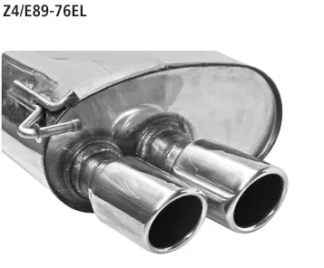 BASTUCK Endschalldämpfer mit Doppel-Endrohr 20° schräg mit Lippe 2 x Ø 76 mm LH links für BMW Z4 E89 6 Zyl. sDrive23i/sDrive30i (Z4/E89-76EL)