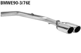 BASTUCK Endrohrsatz mit Doppel-Endrohr RH 2 x Ø 76 mm eingerollt 20° schräg geschnitten für BMW 3er E90/3er E91 (BMWE90-3/76E)