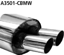 BASTUCK Endschalldämpfer mit Doppel-Endrohr 2 x Ø 76 mm für BMW 3er E36 Compact 316i / 318i Compact (A3501-CBMW)