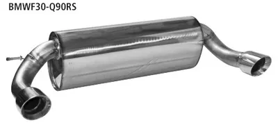 BASTUCK Endschalldämpfer mit Einfach-Endrohr 30° schräg geschnitten Ø 90 mm LH + RH für BMW 3er F30/F31 / 4er F32/F33/F36 (BMWF30-Q90RS)