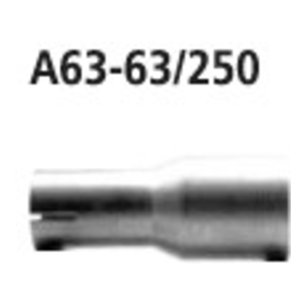 BASTUCK Adapter Komplettanlage auf Kat auf Ø 63.5 mm innen, Ø 63.5 mm außen für Opel Vectra C (A63-63/250)