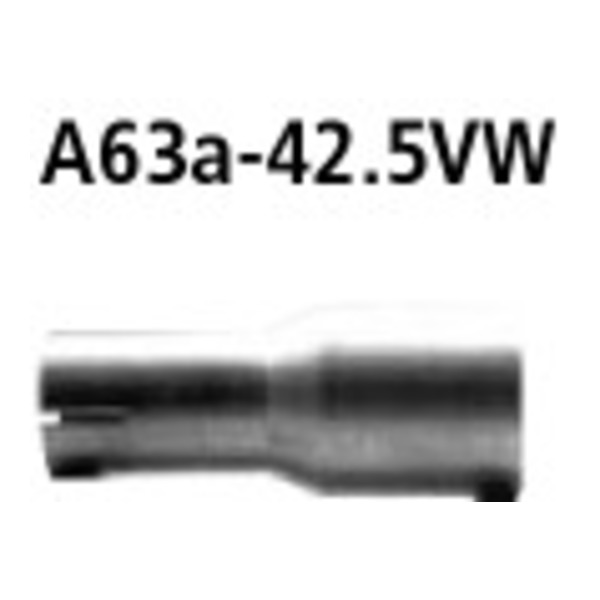 BASTUCK Adapter Komplettanlage auf Serie auf Ø 42.5 mm – Zubehör für BASTUCK Sportauspuffanlagen (A63A-42.5VW)