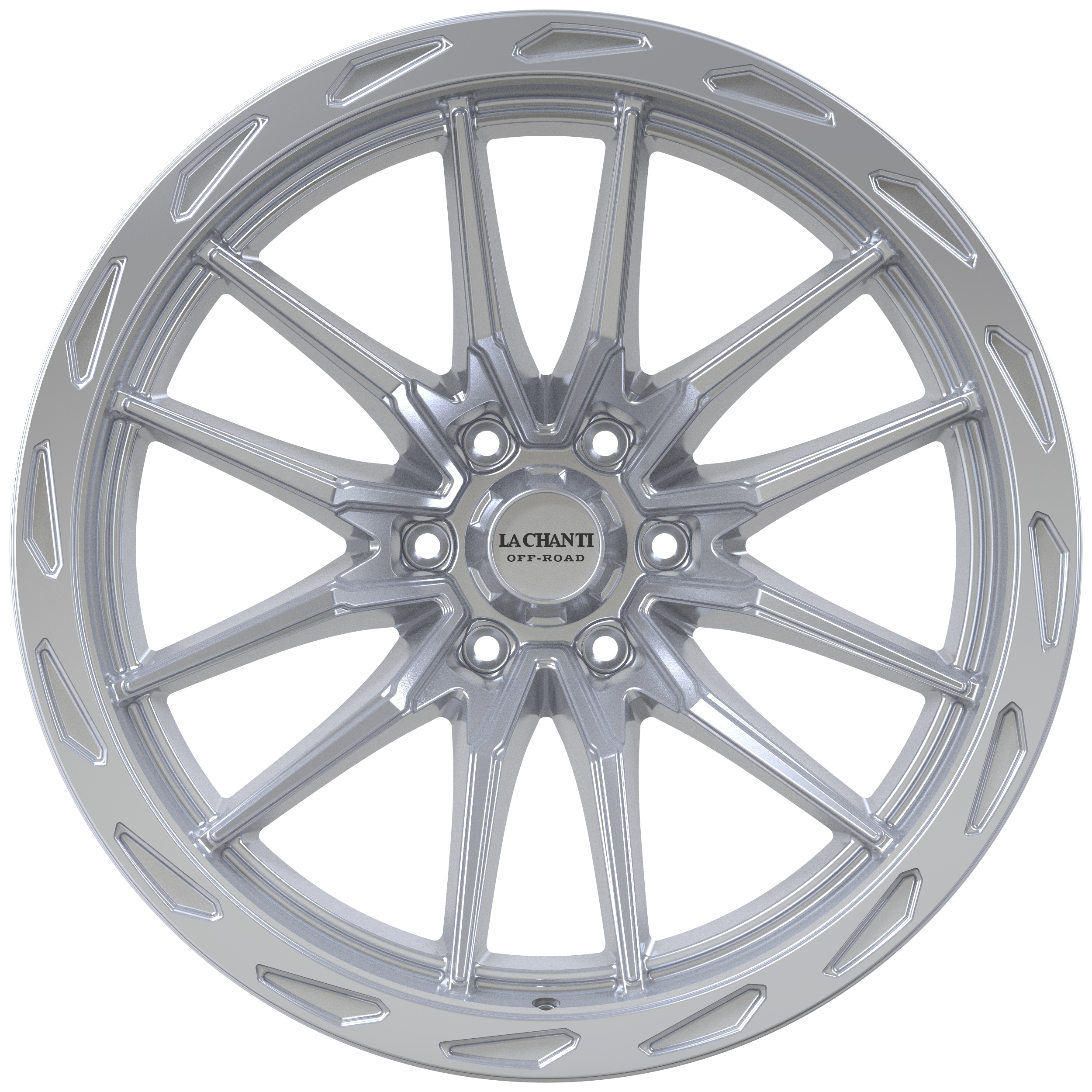 La Chanti LC-OF24 Felgen 22 Zoll 11,5x22 ET-25 6x139,7 Glossy Silver – Felgensatz für Dodge