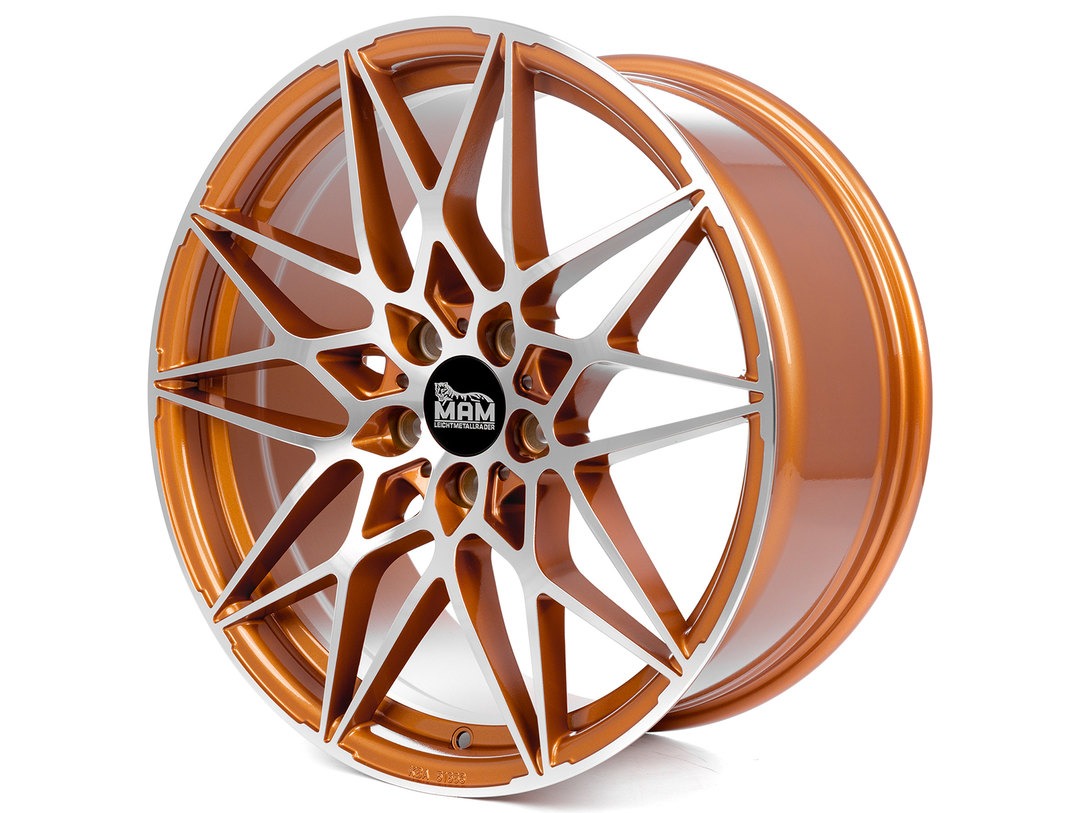 MAM B2 Felgen 20 Zoll 8,5x20 ET35 5x120 Acid Orange Front Polish