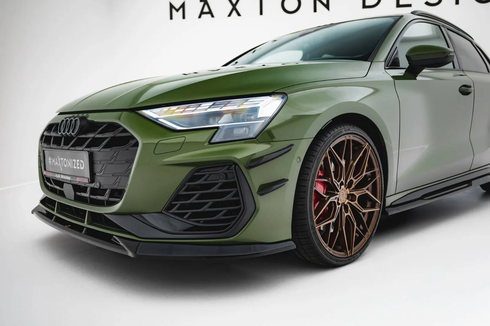 Maxton Design Canards für Audi S3 A3 S line 8Y FL – Schwarz glänzend
