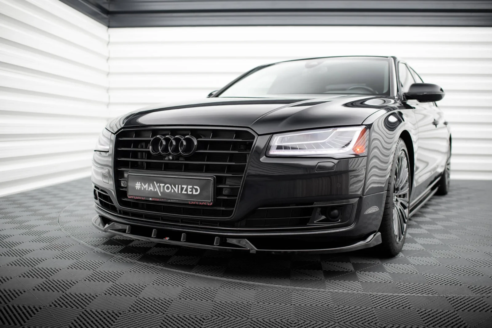 Maxton Design Frontsplitter für Audi A8 D4 FL – Schwarz glänzend