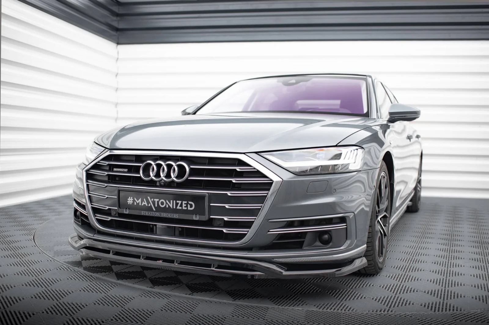Maxton Design Frontsplitter für Audi A8 D5 – Schwarz glänzend