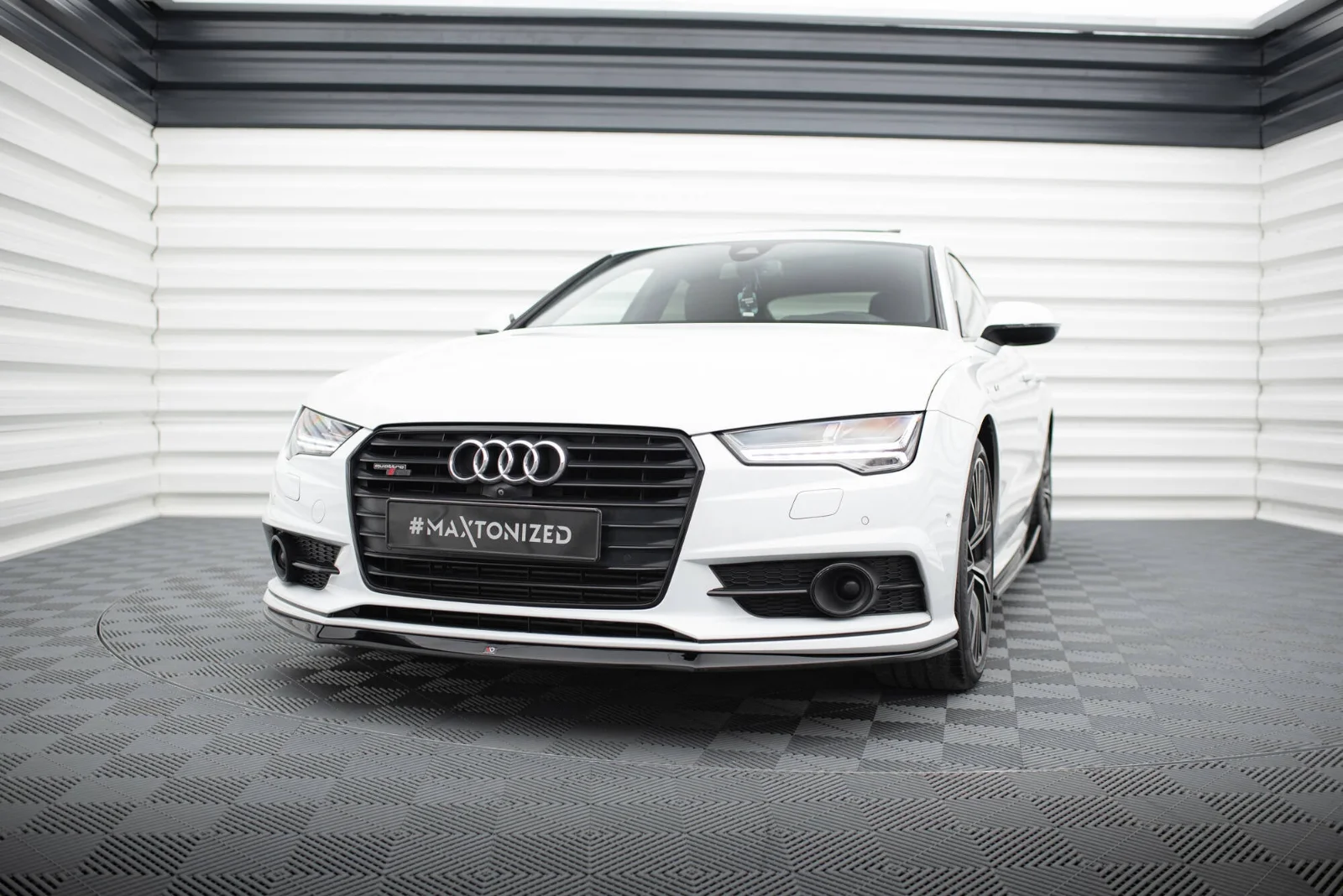 Maxton Design Frontsplitter für Audi S7 A7 S line C7 FL – Schwarz glänzend