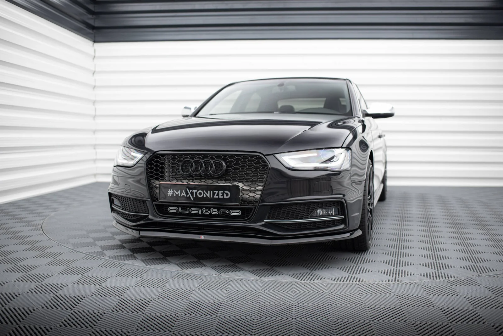 Maxton Design Frontsplitter V.1 für Audi A4 S line S4 B8 FL – Schwarz glänzend