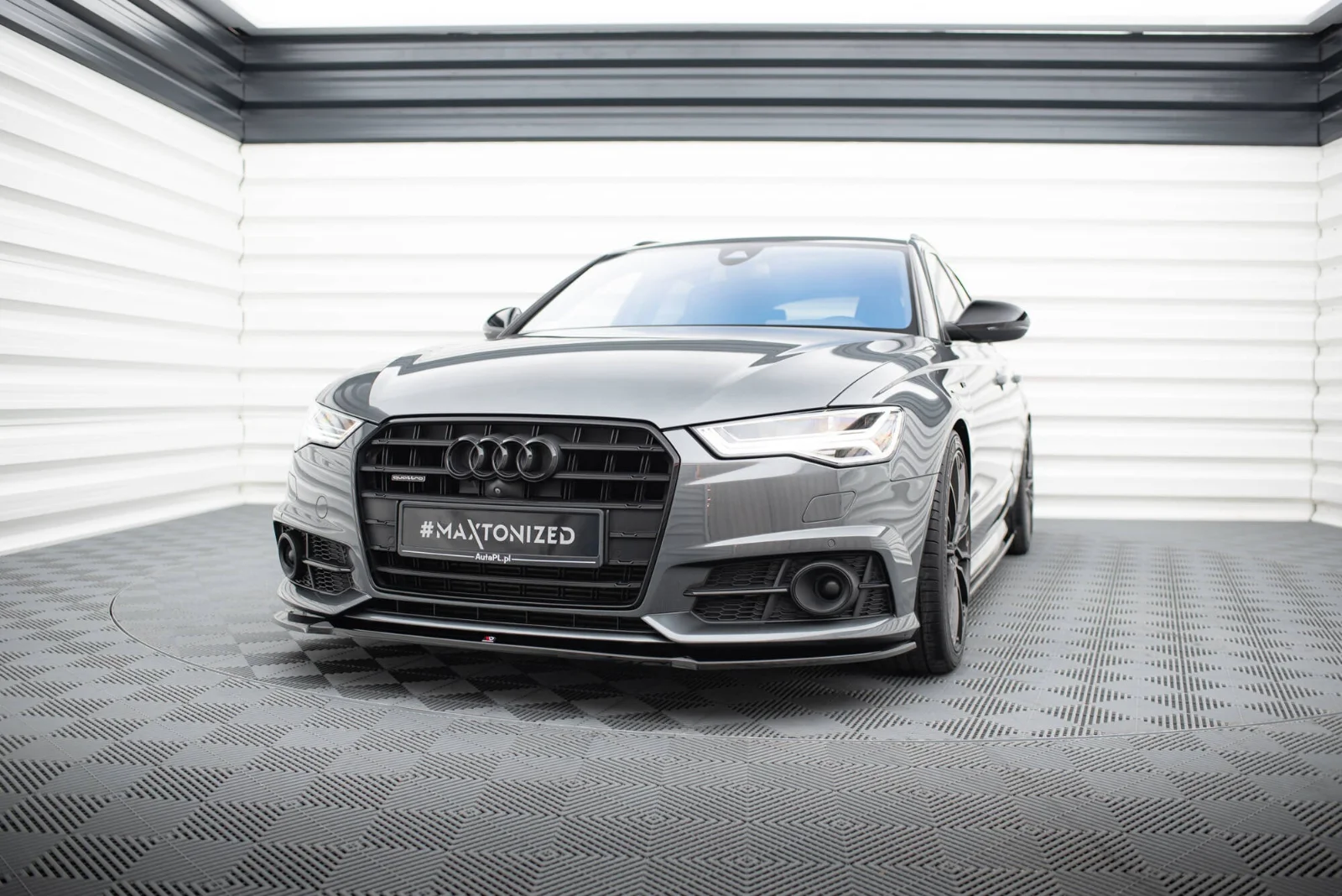 Maxton Design Frontsplitter V.1 für Audi A6 C7 S line S6 FL – Schwarz glänzend