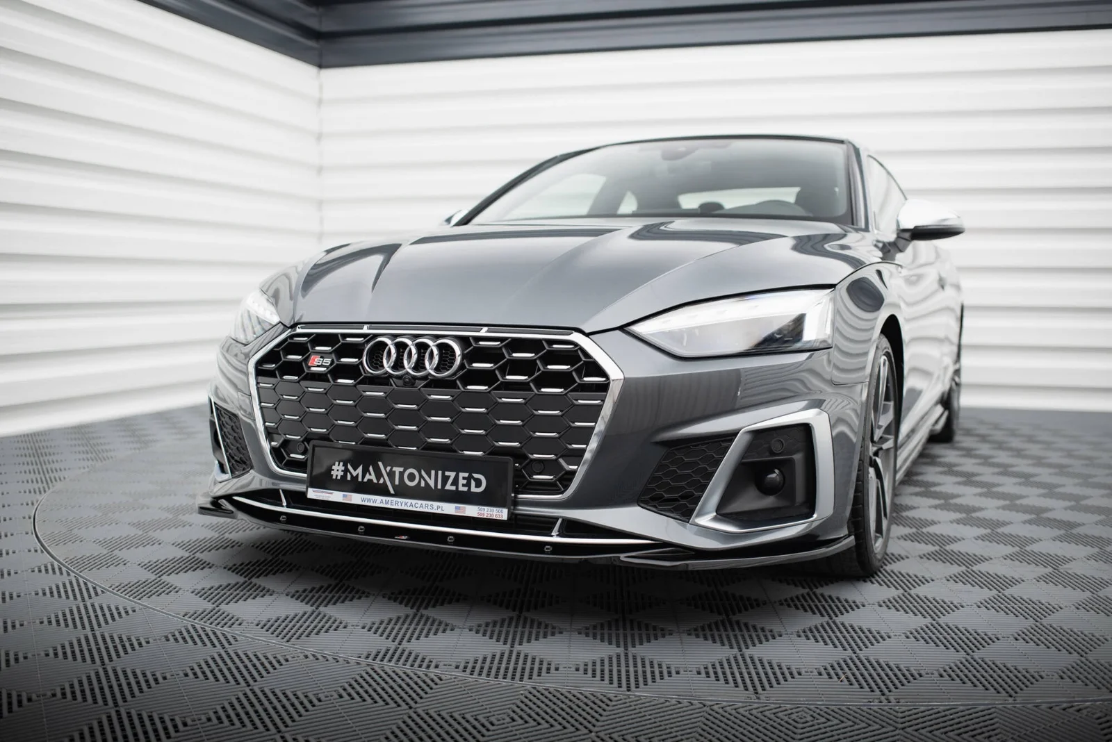 Maxton Design Frontsplitter V.1 für Audi S5 A5 S line F5 FL – Schwarz glänzend
