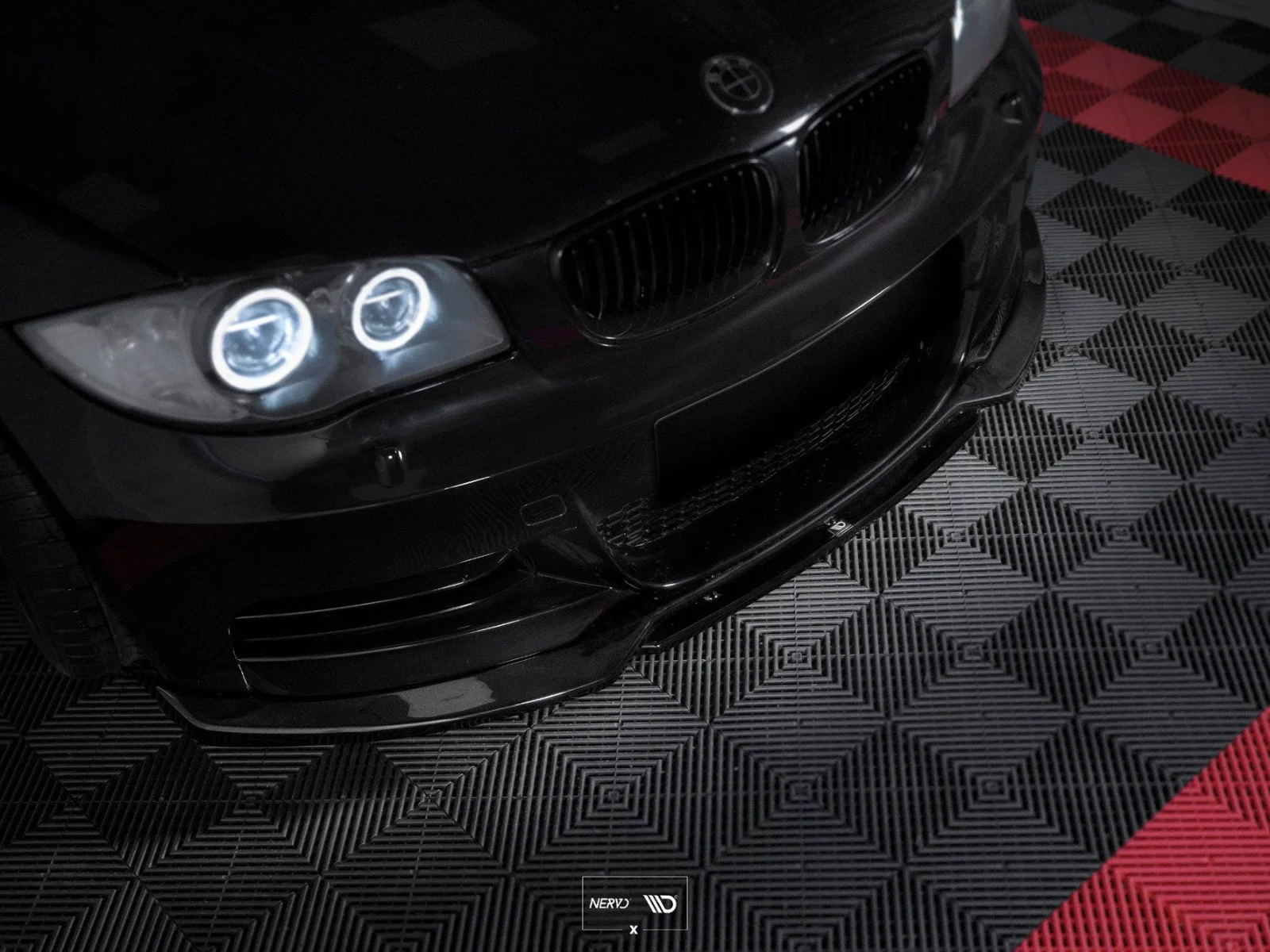 Maxton Design Frontsplitter V.1 für BMW 1er M-Paket E82 FL – Schwarz glänzend