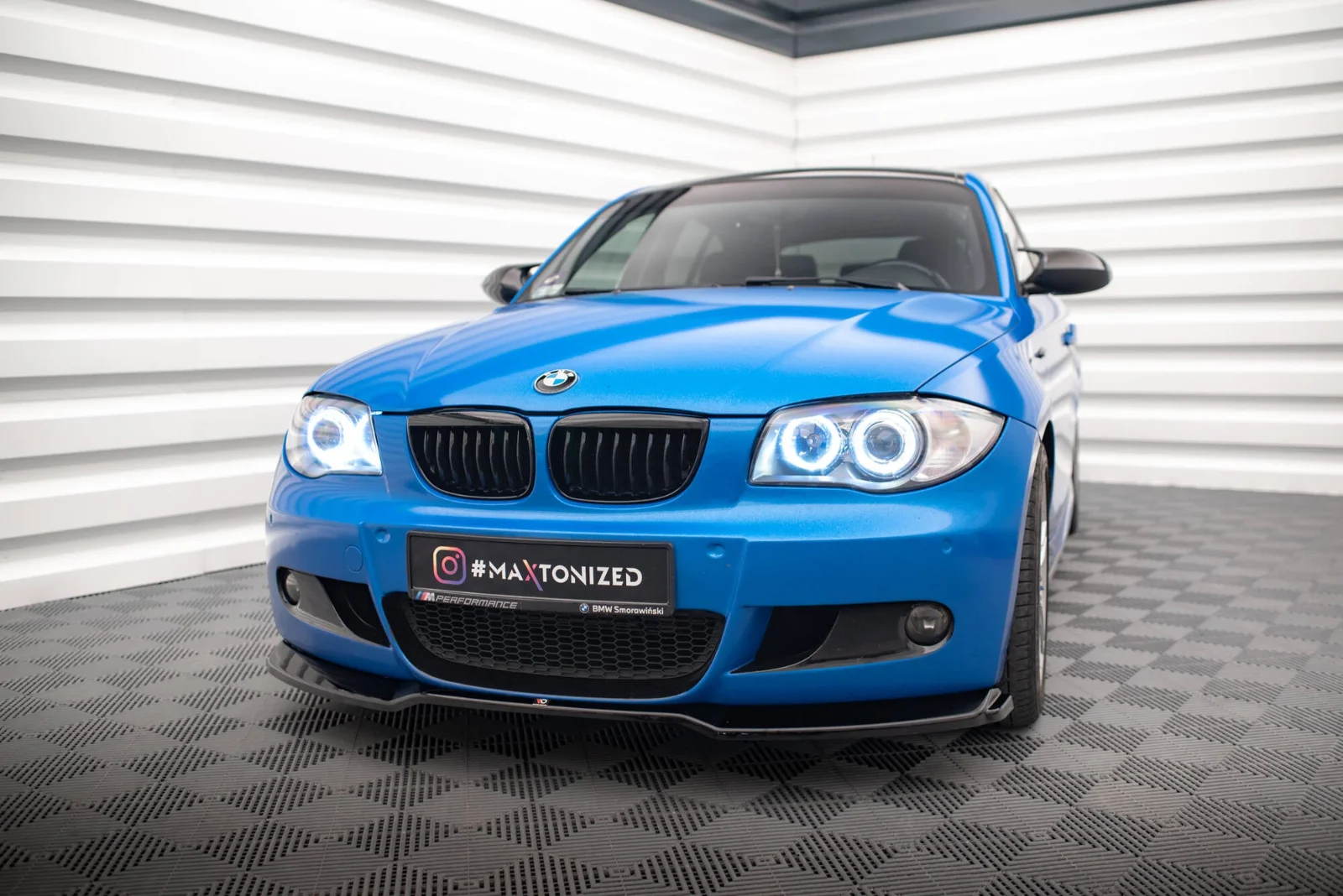Maxton Frontsplitter V.1 für BMW 1er M-Paket E87 E81 FL – Schwarz glänzend