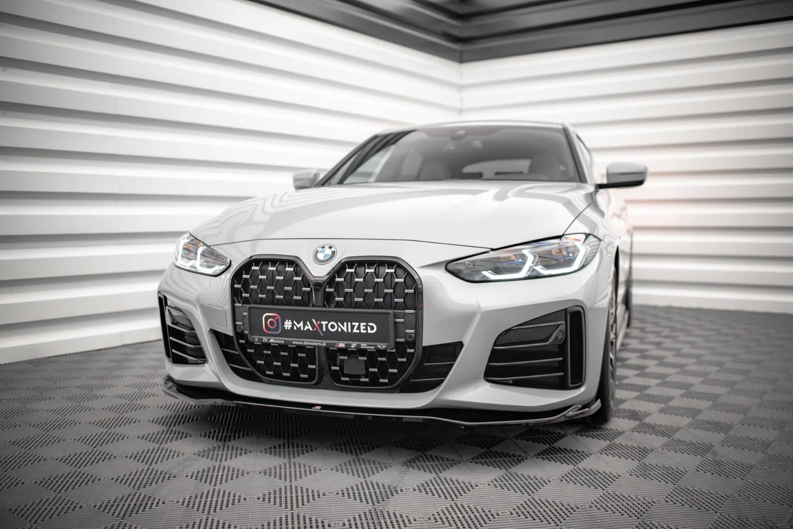 Maxton Frontsplitter V.1 für BMW 4er i4 M-Paket M440i G26 – Schwarz glänzend