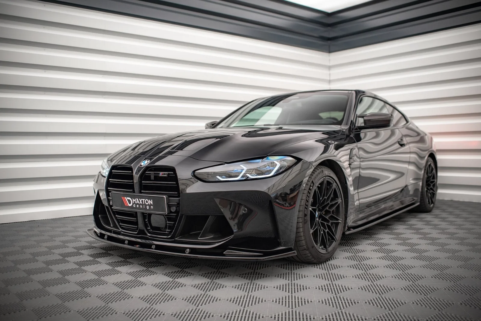 Maxton Design Frontsplitter V.1 für BMW M4 G82 FL M3 G80 G81 – Schwarz glänzend