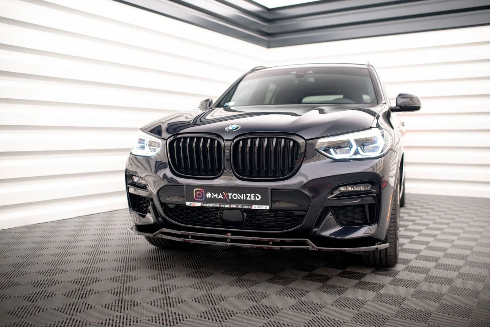 Maxton Frontsplitter V.1 für BMW X3 M40d M40i M-Paket G01 – Schwarz glänzend