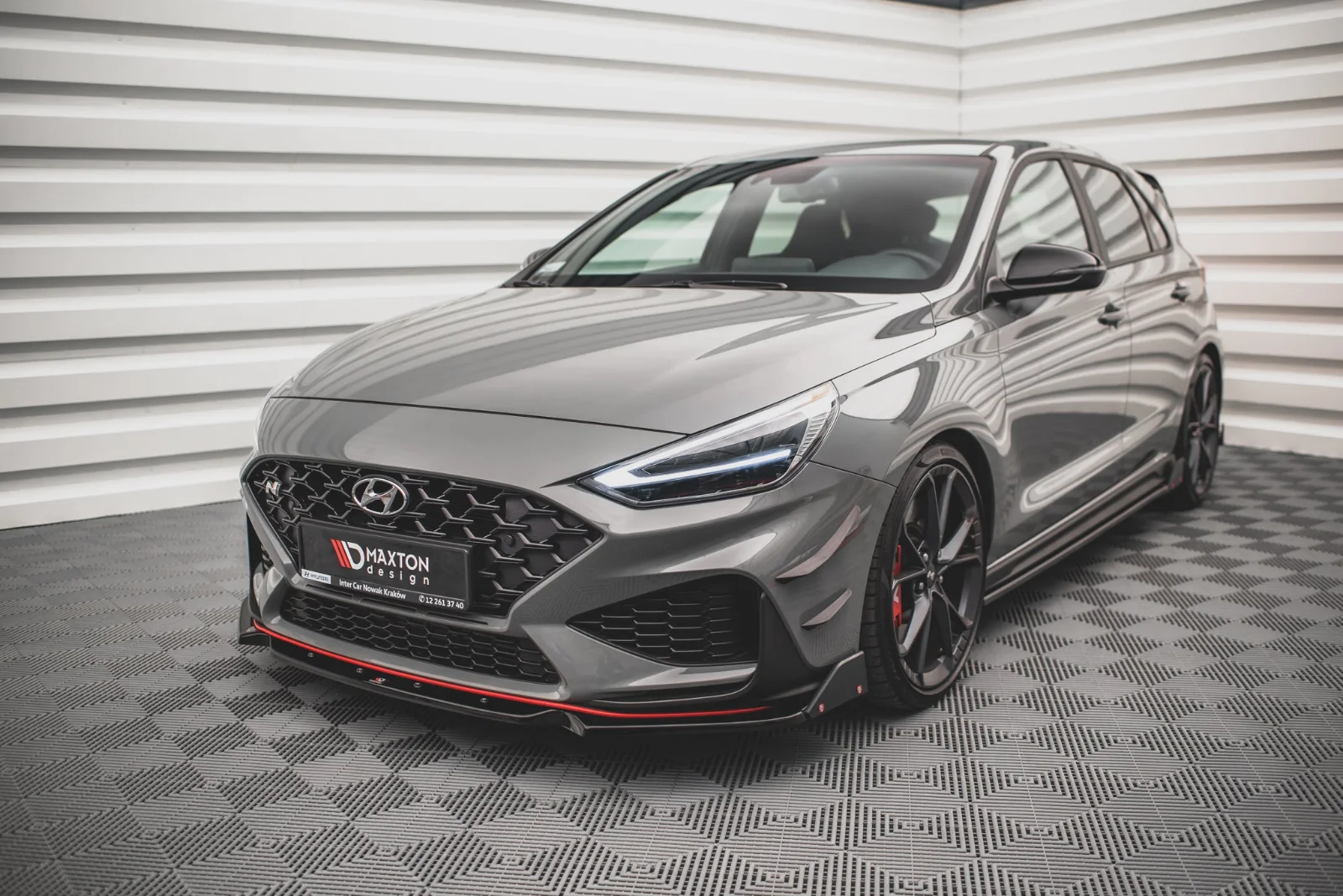 Maxton Frontsplitter V.1 für Hyundai i30 N N-Line Mk3 FL – Schwarz glänzend