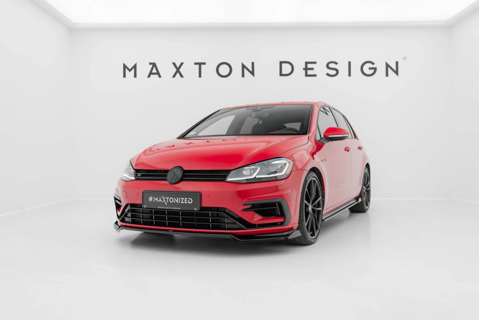 Maxton Design Frontsplitter V.1 für VW Golf 7 R R-Line FL – Schwarz glänzend – VW-GO-7F-R-FD2G