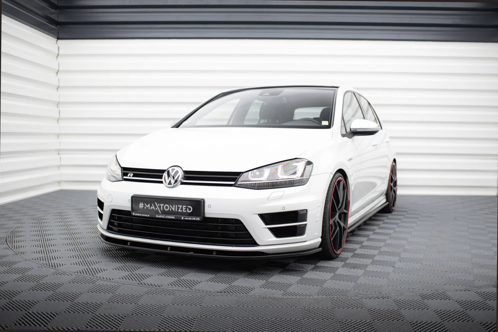 Maxton Design Frontsplitter V.1 für VW Golf 7 R R-Line – Schwarz glänzend