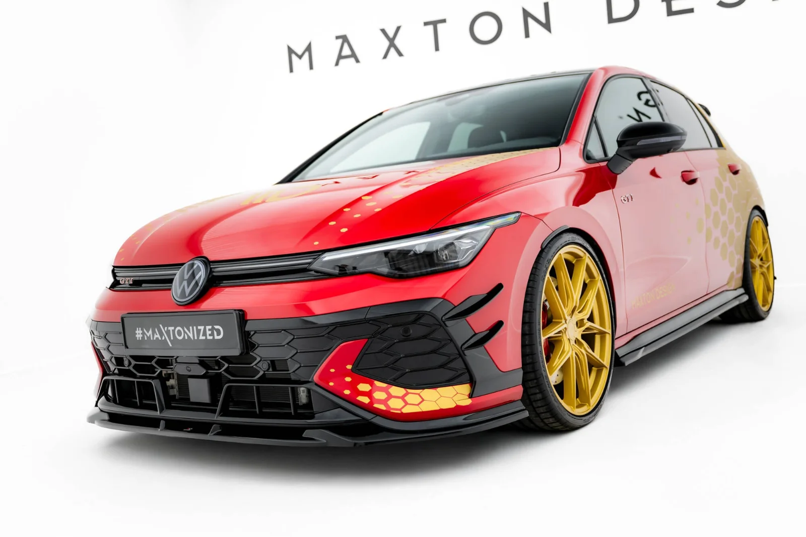 Maxton Frontsplitter V.1 für VW Golf 8 GTI Clubsport FL – Schwarz glänzend