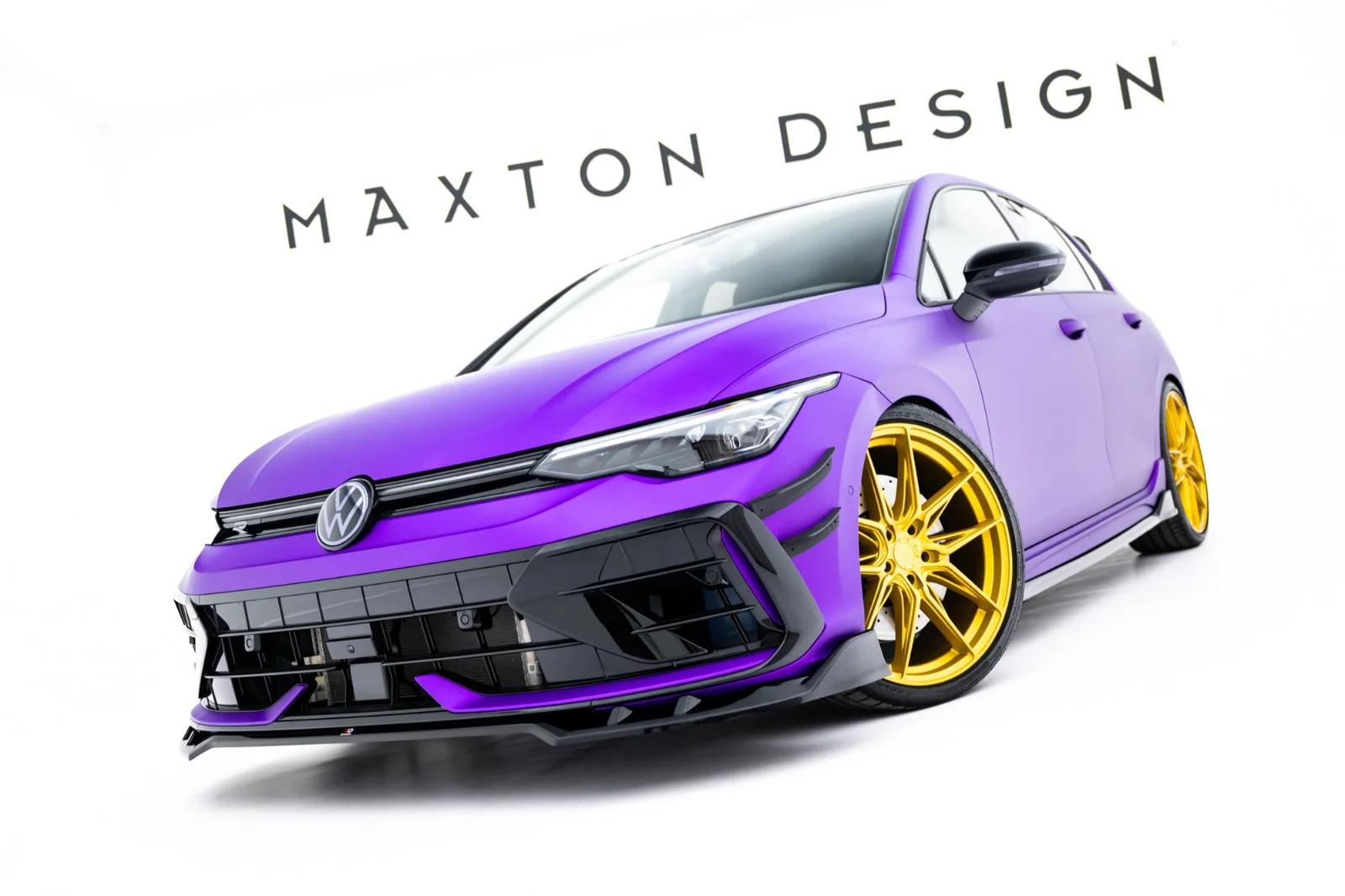 Maxton Design Frontsplitter V.1 für VW Golf 8 R FL – Schwarz glänzend