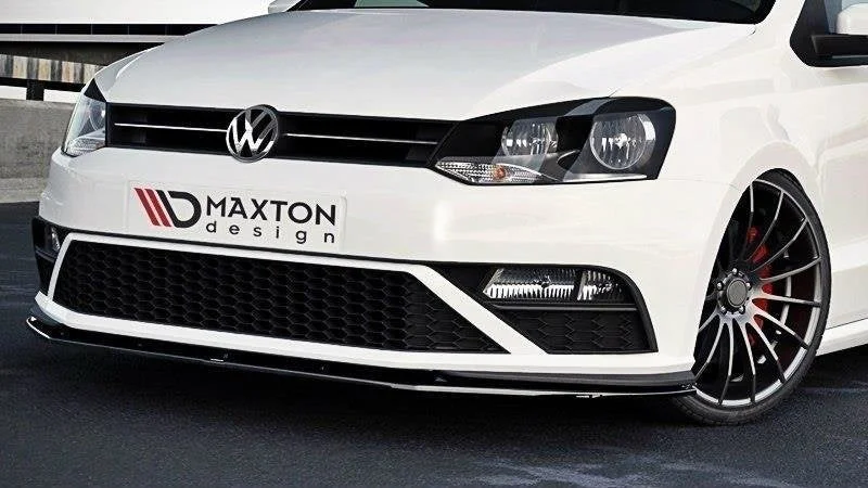 Maxton Design Frontsplitter V.1 für VW Polo GTI Mk5 FL – Schwarz glänzend