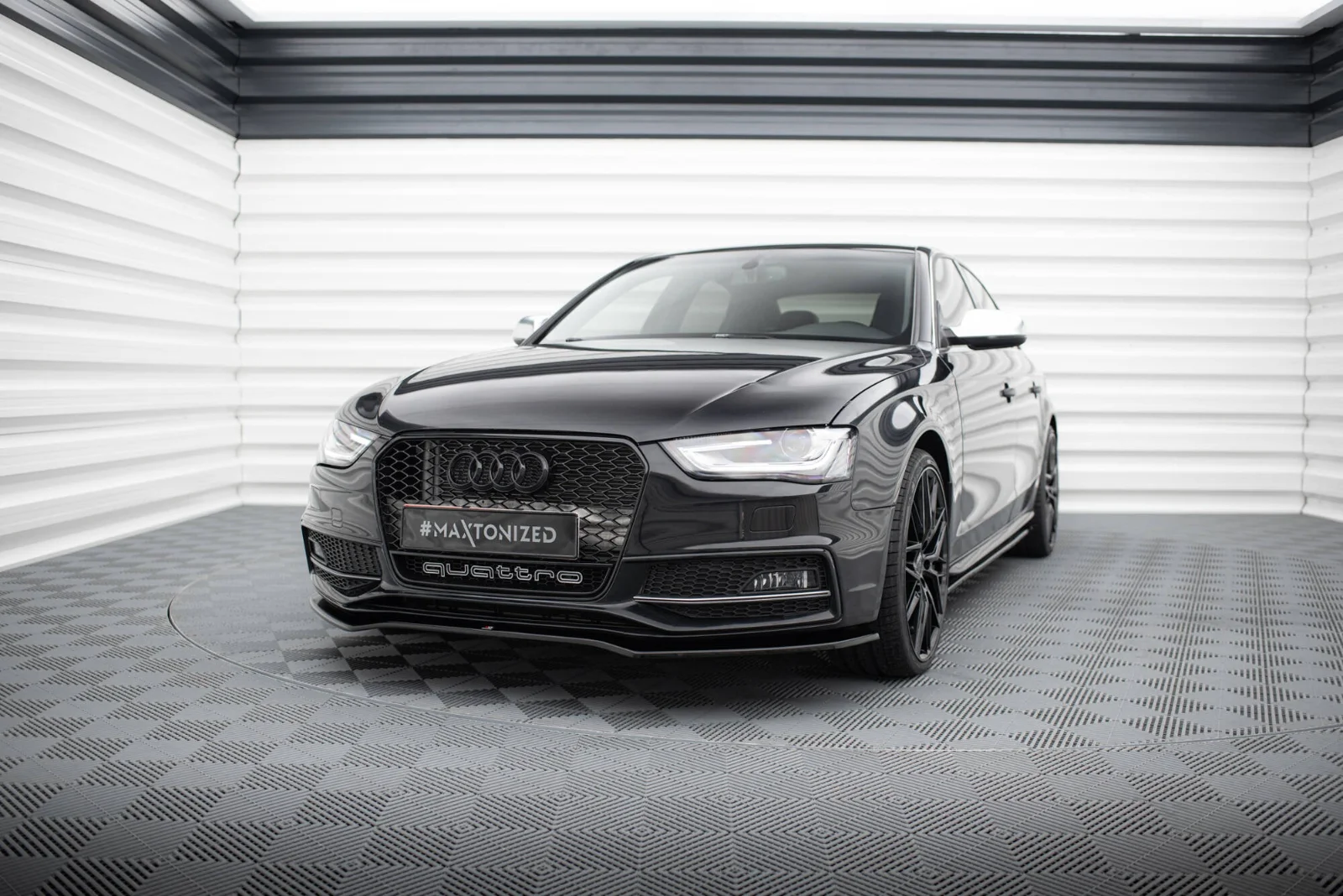 Maxton Design Frontsplitter V.2 für Audi A4 S line S4 B8 FL – Schwarz glänzend