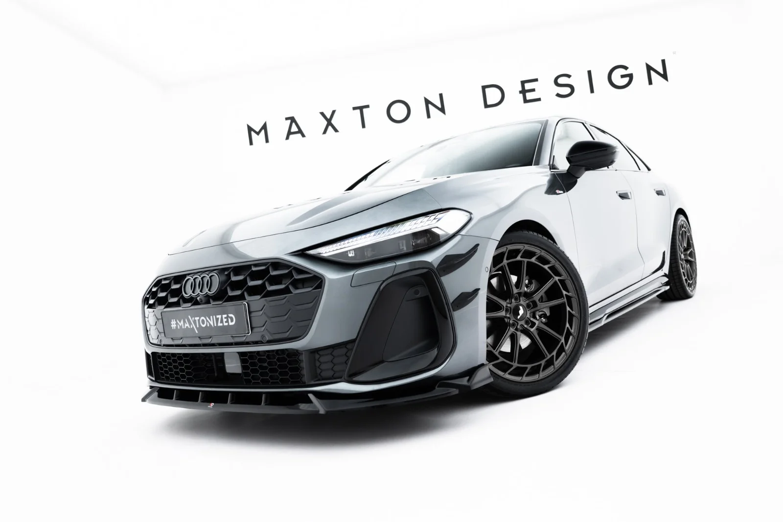 Maxton Design Frontsplitter V.2 für Audi A5 S line S5 B10 – Schwarz glänzend