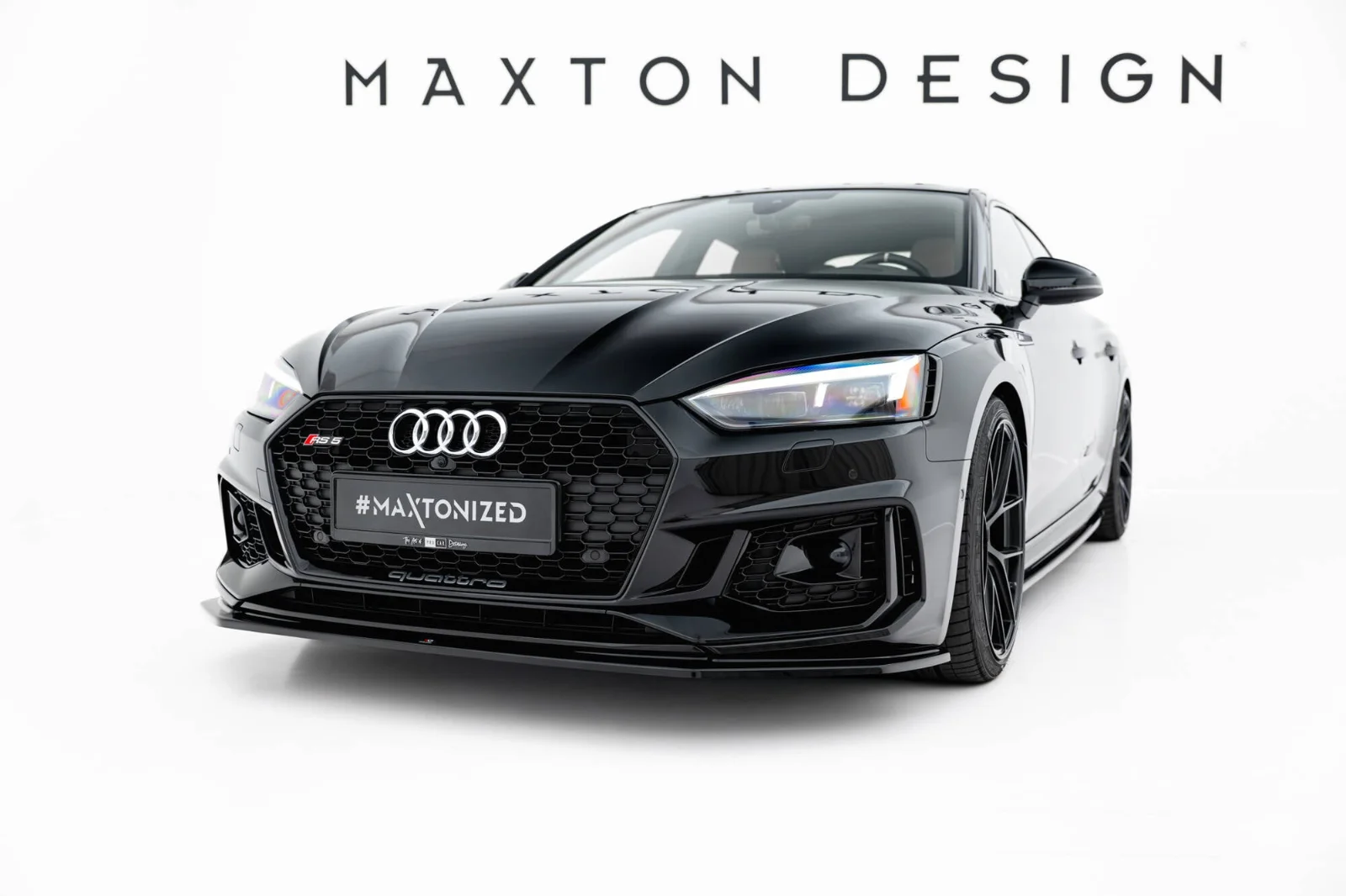 Maxton Design Frontsplitter V.2 für Audi RS5 F5 – Schwarz glänzend