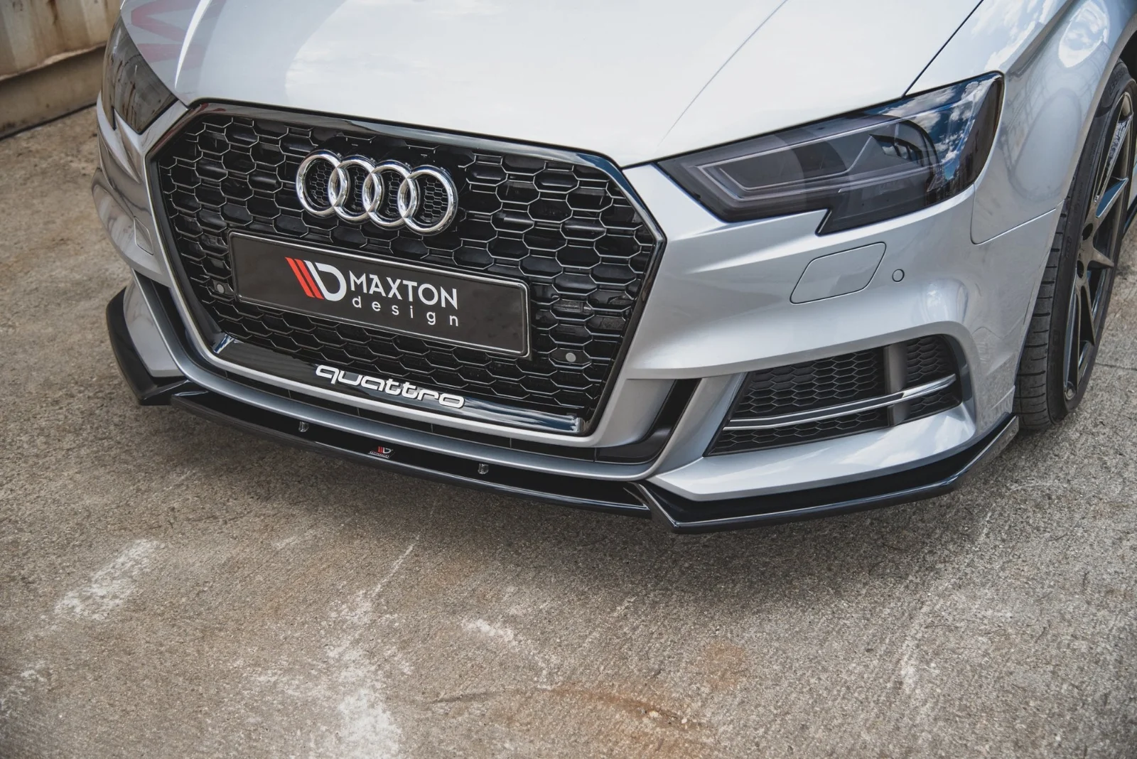 Maxton Design Frontsplitter V.2 für Audi S3 A3 S line 8V FL – Schwarz glänzend – AU-S3-3F-FD3G