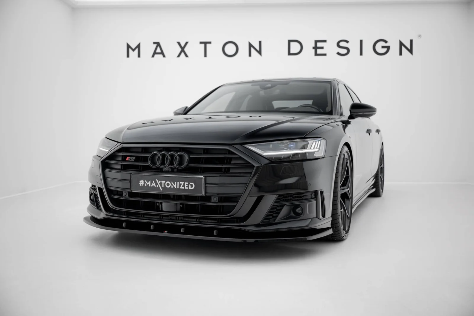 Maxton Design Frontsplitter V.2 für Audi S8 A8 S line D5 – Schwarz glänzend