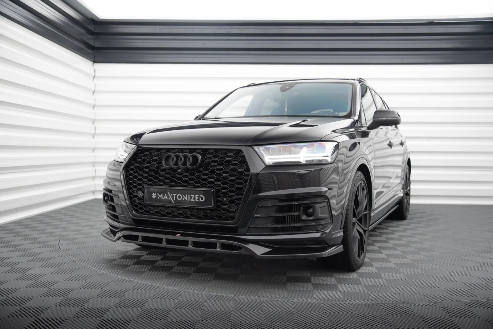 Maxton Design Frontsplitter V.2 für Audi SQ7 Q7 S line Mk2 – Schwarz glänzend
