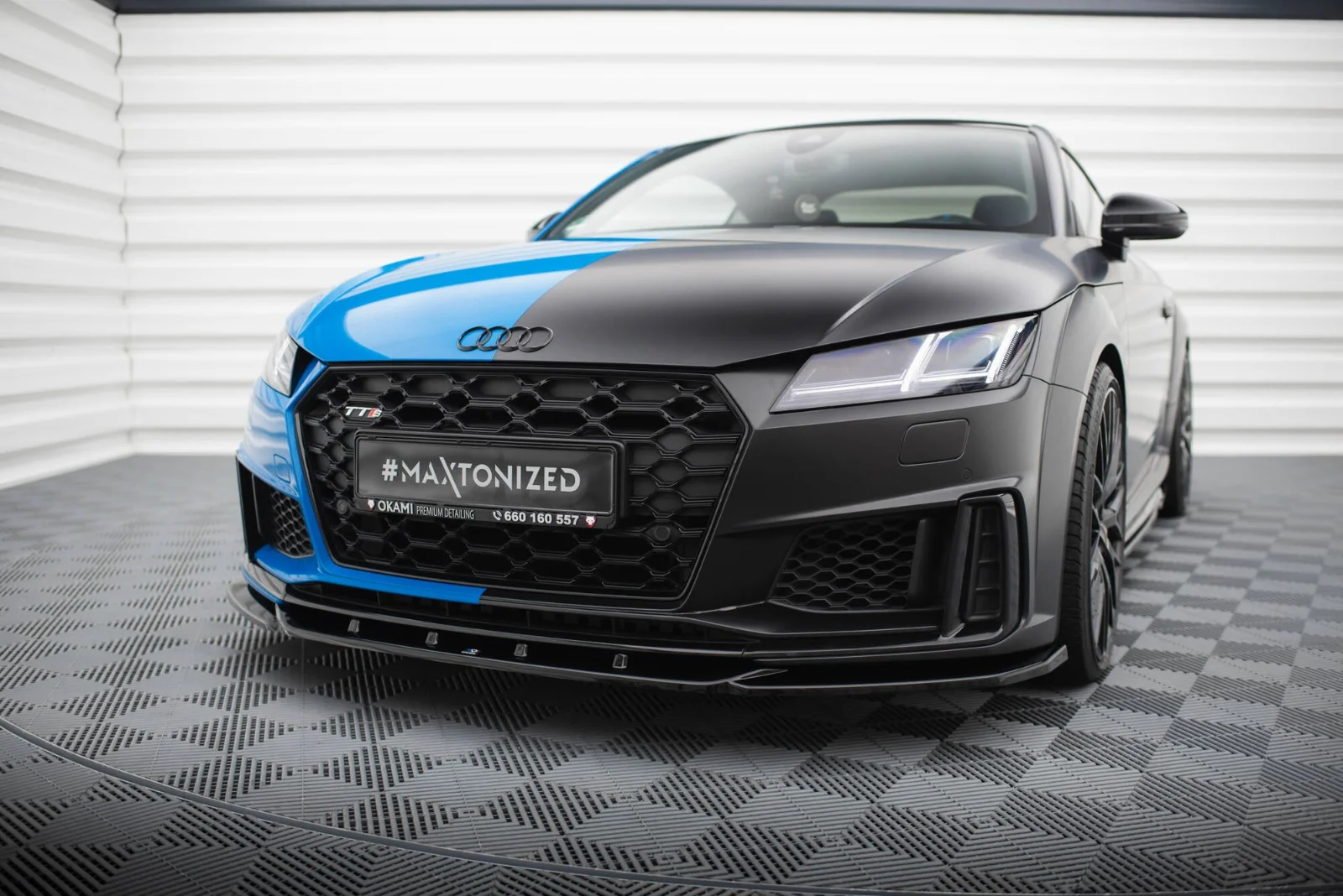 Maxton Design Frontsplitter V.2 für Audi TT S line 8S FL – Schwarz glänzend