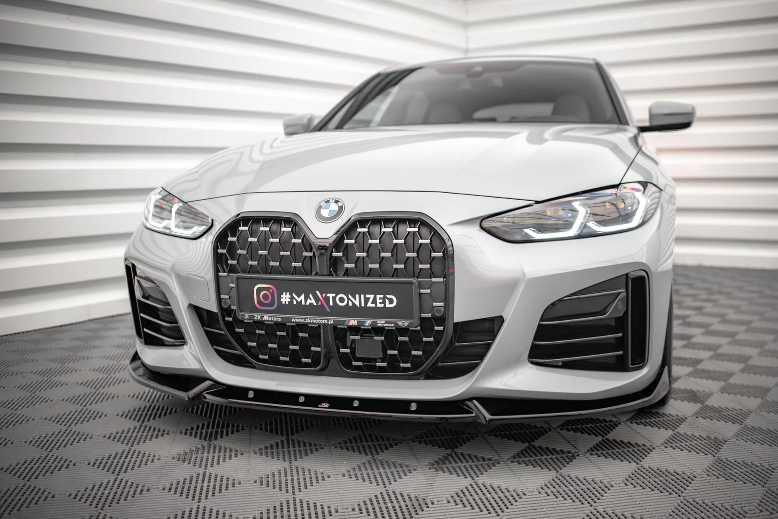 Maxton Frontsplitter V.2 für BMW 4er i4 M-Paket M440i G26 – Schwarz glänzend