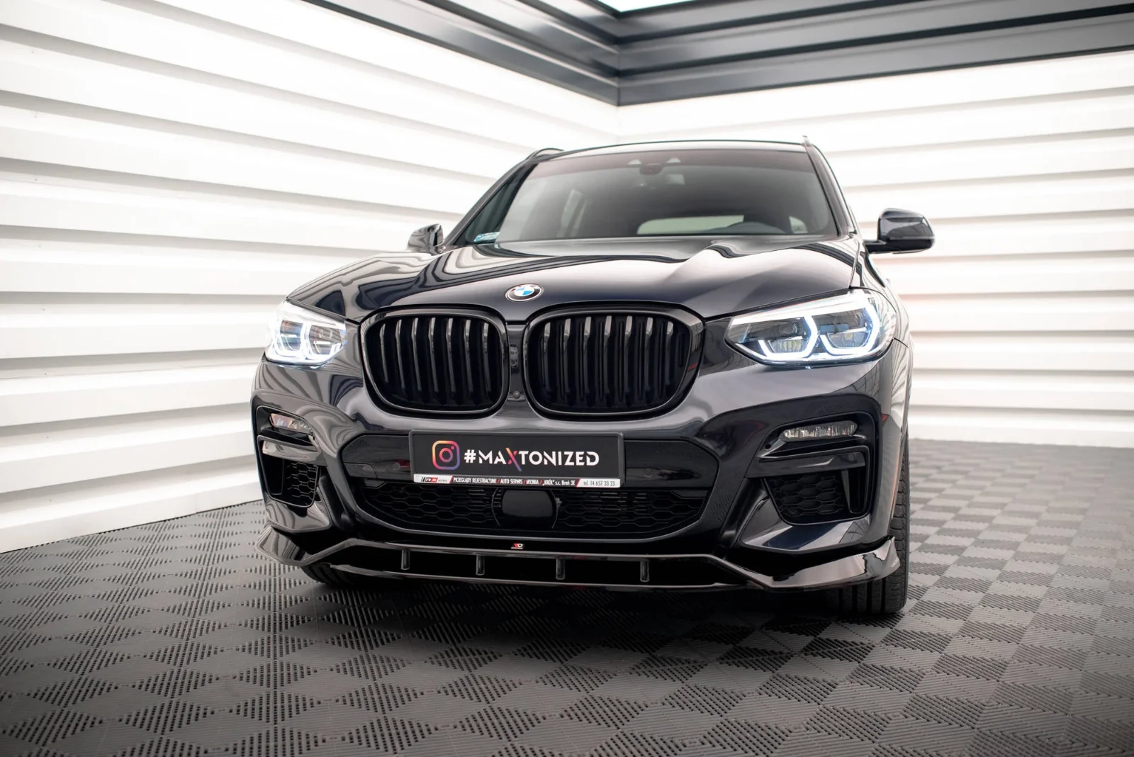 Maxton Frontsplitter V.2 für BMW X3 M40d M40i M-Paket G01 – Schwarz glänzend