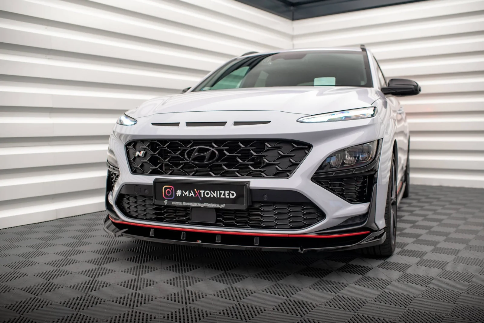Maxton Design Frontsplitter V.2 für Hyundai Kona N Mk1 – Schwarz glänzend