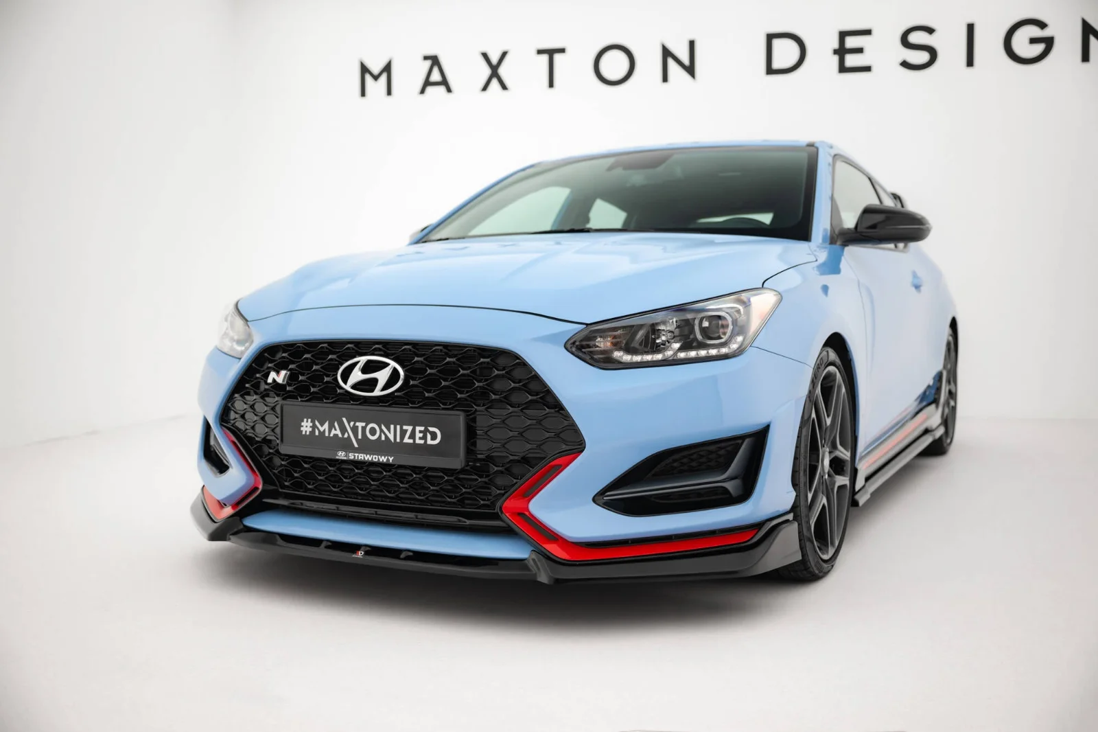 Maxton Design Frontsplitter V.2 für Hyundai Veloster N Mk2 – Schwarz glänzend