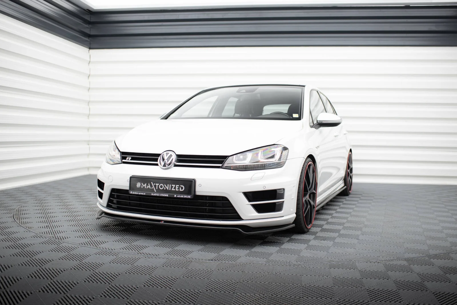 Maxton Design Frontsplitter V.2 für VW Golf 7 R R-Line – Schwarz glänzend