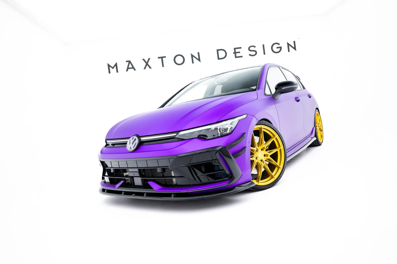 Maxton Design Frontsplitter V.2 für VW Golf 8 R FL – Schwarz glänzend