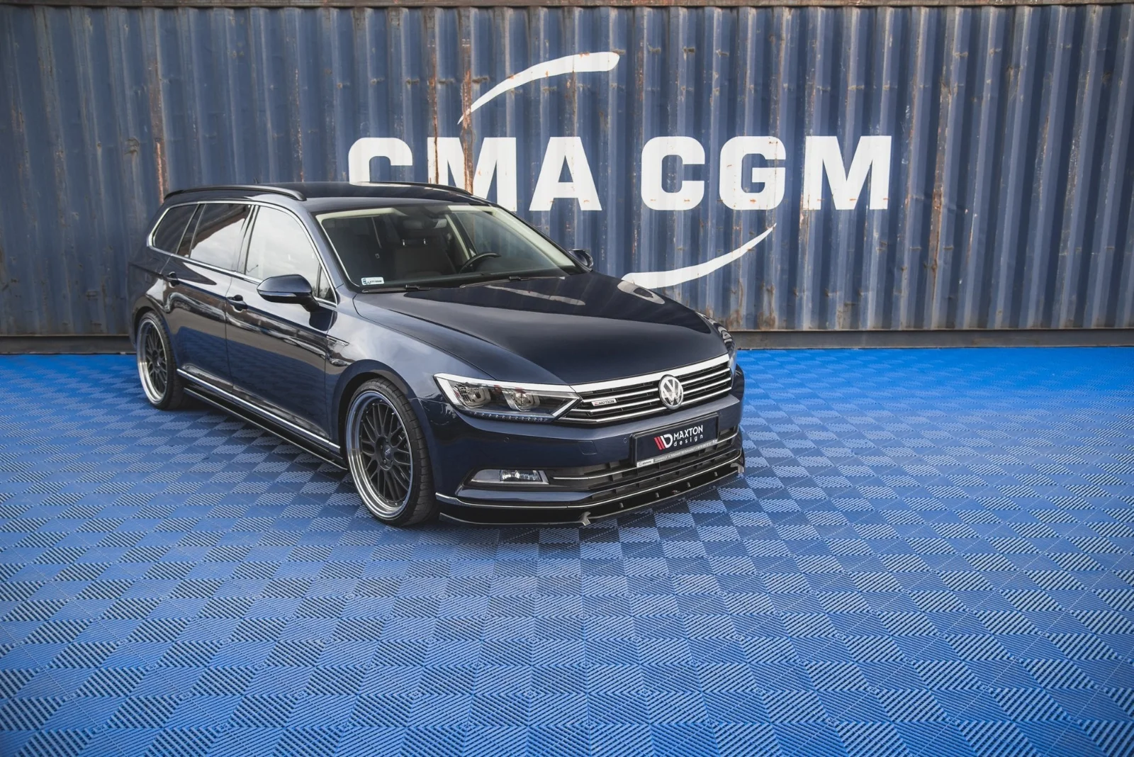 Maxton Design Frontsplitter V.2 für VW Passat B8 – Schwarz glänzend