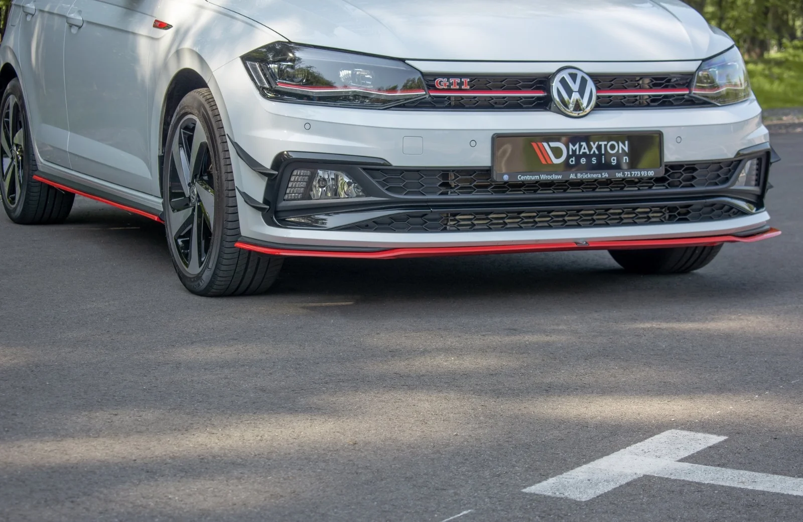 Maxton Design Frontsplitter V.2 für VW Polo GTI R-line Mk6 – Schwarz glänzend