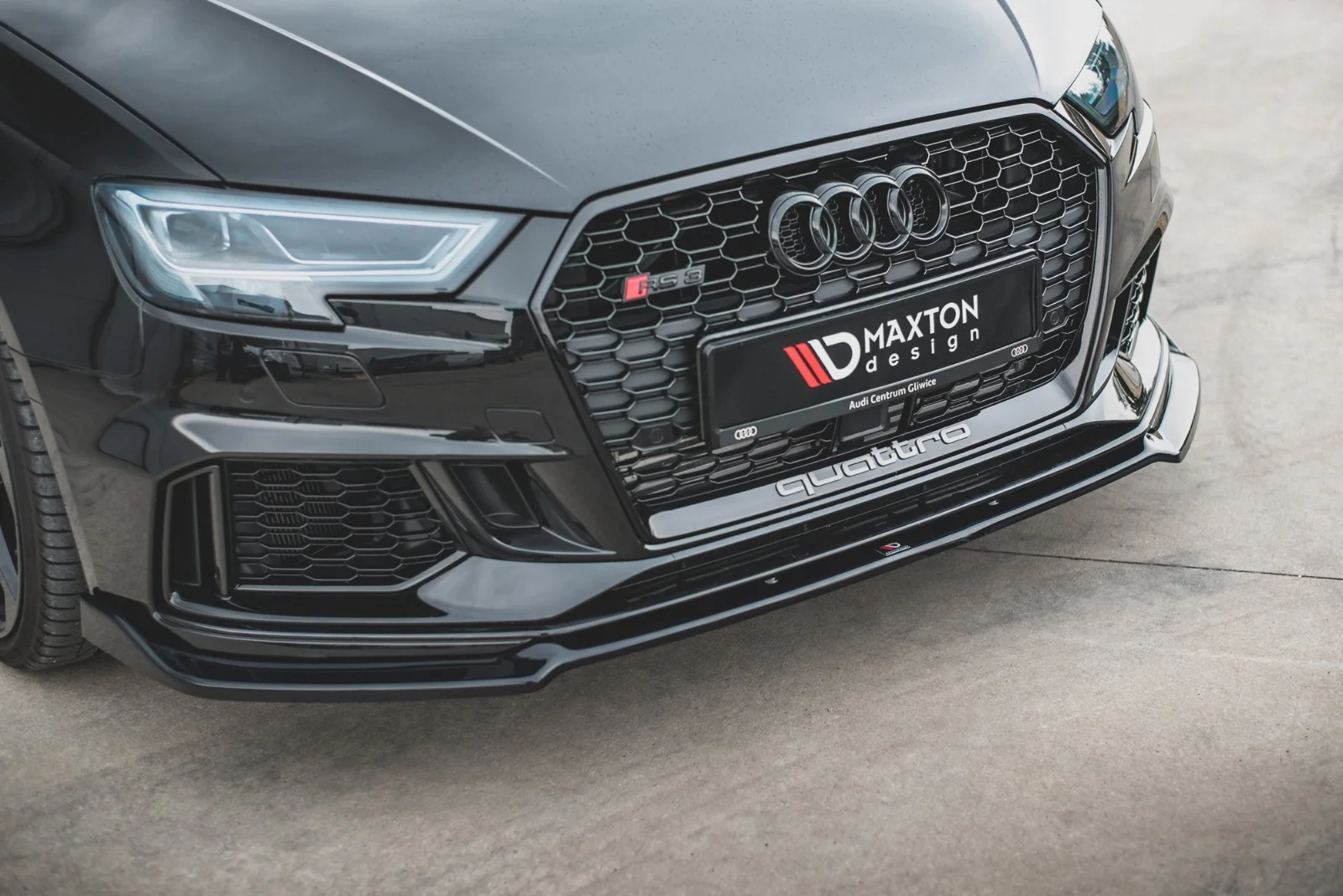 Maxton Design Frontsplitter V.3 für Audi RS3 8V FL – Schwarz glänzend – AU-RS3-8VF-FD3G