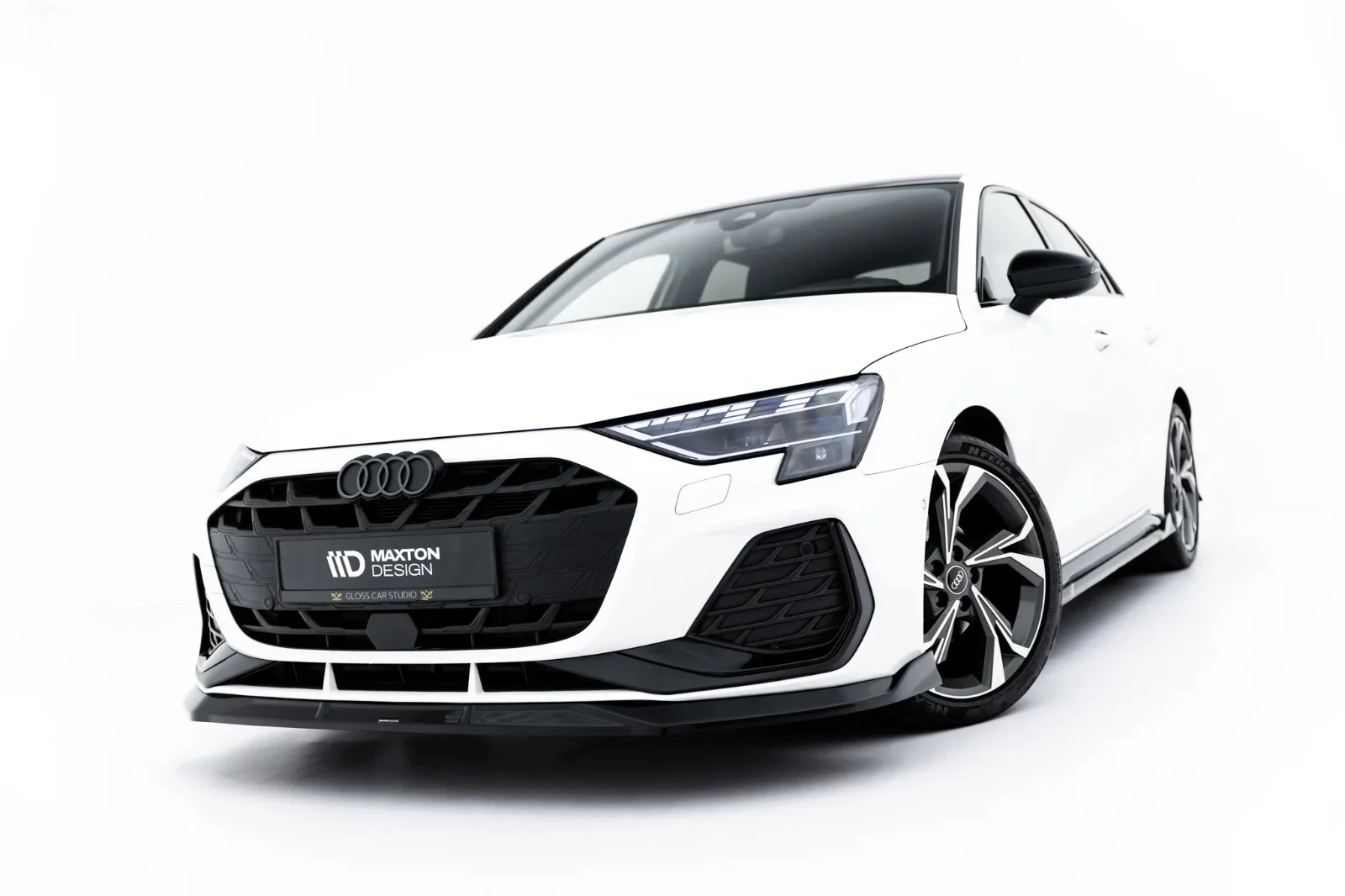 Maxton Design Frontsplitter V.3 für Audi S3 A3 S line 8Y FL – Schwarz glänzend