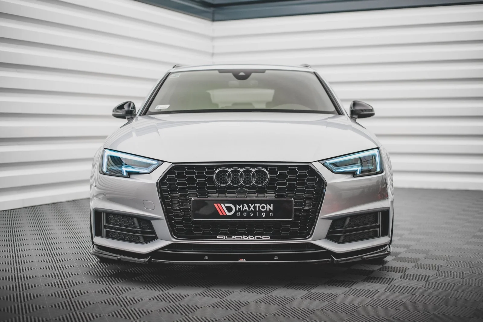 Maxton Design Frontsplitter V.3 für Audi S4 A4 S line B9 – Schwarz glänzend