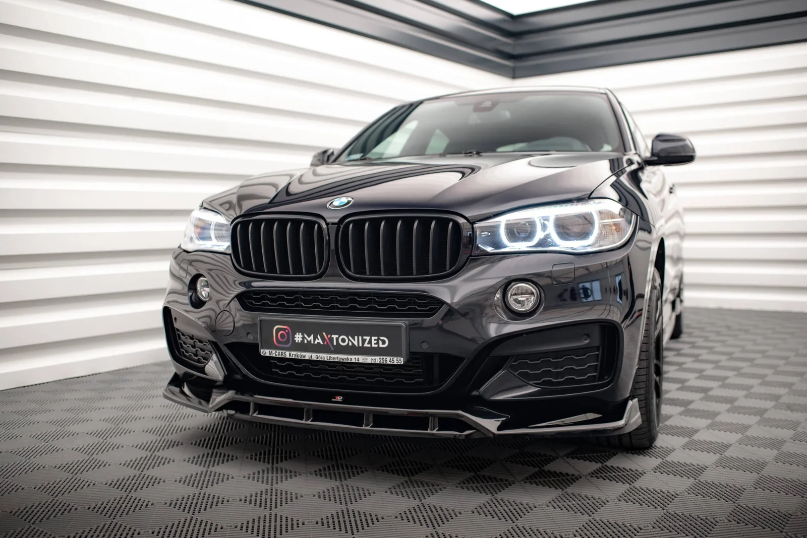 Maxton Design Frontsplitter V.3 für BMW X6 M-Paket F16 – Schwarz glänzend