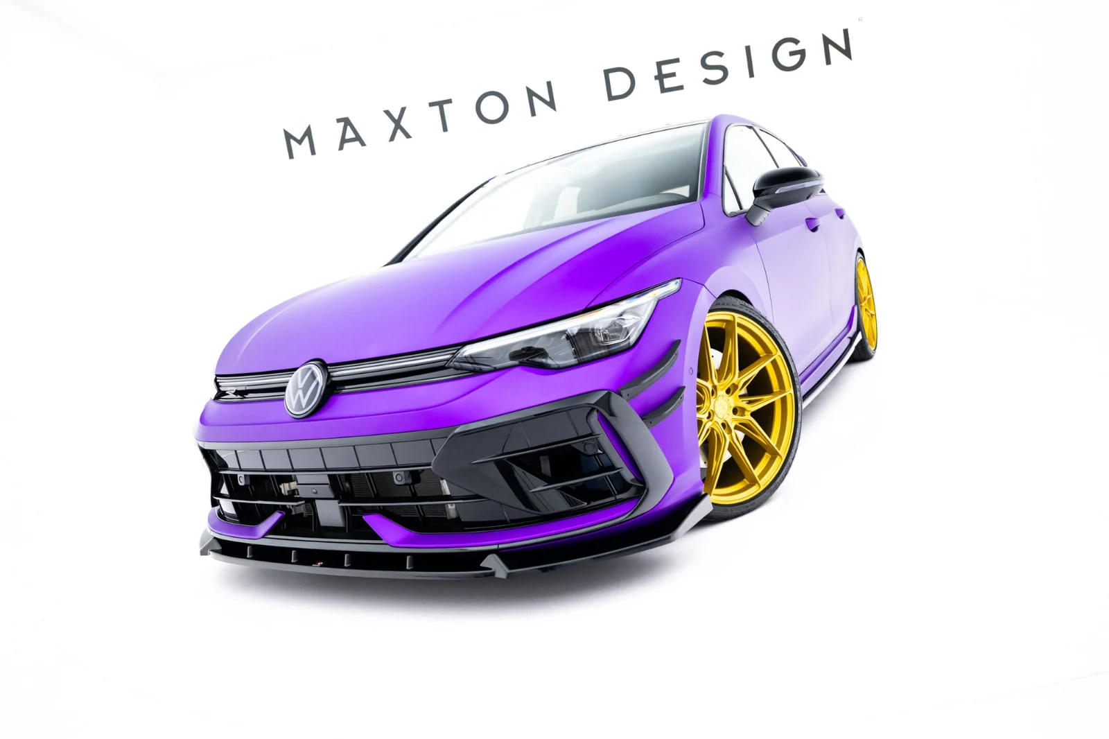 Maxton Design Frontsplitter V.3 für VW Golf 8 R FL – Schwarz glänzend